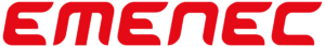 Görselde kalın, stilize kırmızı büyük harflerle ve siyah arka planla "EMENEC" kelimesi yer almaktadır.